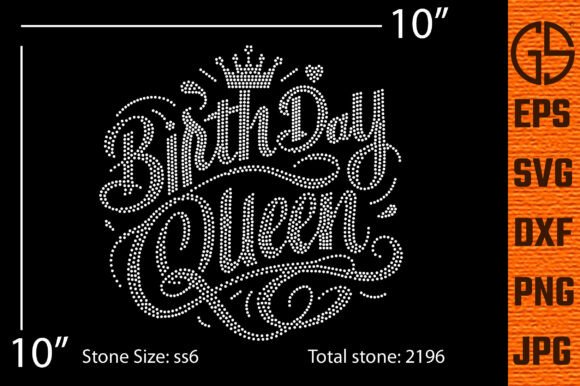 Birthday Queen Rhinestone Design: A Sparkling Asset for Celebratory Projects