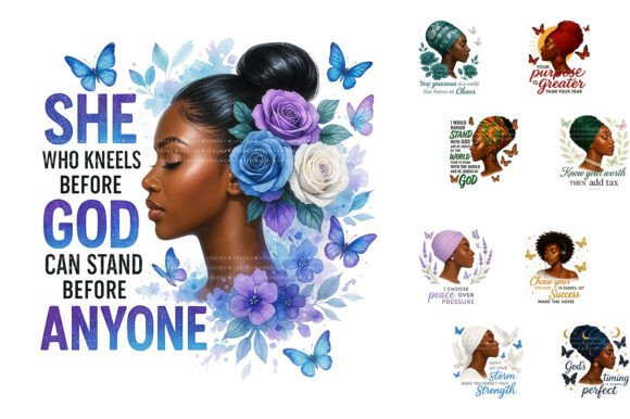 Black Woman Christian Sublimation Design: Faith & Creativity