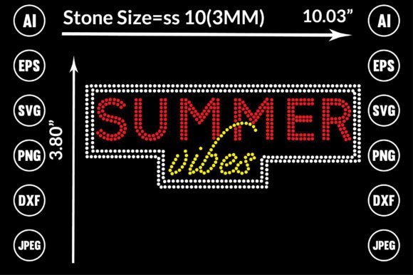 Capture the Season: The Summer Vibes Rhinestone Design
