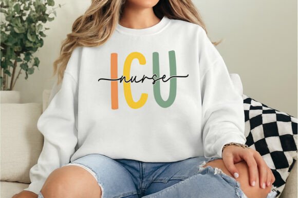 ICU Nurse Typography PNG Design: A Heroic Visual Statement