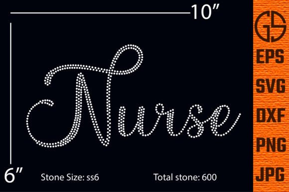 Nurse Rhinestone Template Design for Creative Projects