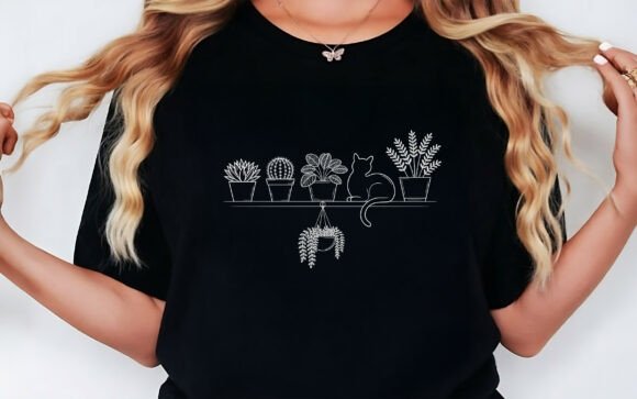 Plant Cat Lover T-shirt Design SVG PNG: A Designer's Take