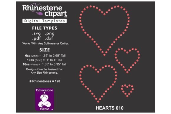 Rhinestone Template Design HEARTS 010: Sparkle Meets Strategy
